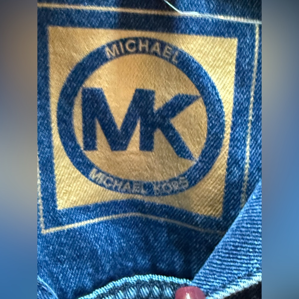 Michael Kors Indigo Button up Denim Jacket. Size Large. NWOT - Picture 2 of 11